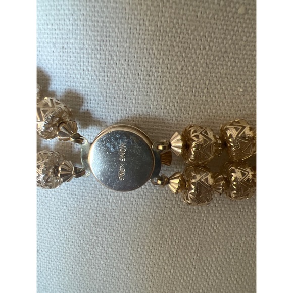 Vintage Gold Filigree Beaded Necklace and Earring Set - Picture 5 of 6